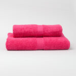 JUEGO DE TOALLA Y TOALLON LIVIANO HOT PINK