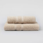 JUEGO DE TOALLA Y TOALLON PESADO BEIGE