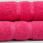 JUEGO DE TOALLA Y TOALLON PESADO HOT PINK - Imagen 2