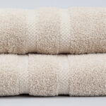 JUEGO DE TOALLA Y TOALLON PESADO BEIGE - Imagen 2