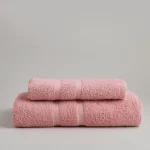JUEGO TOALLA Y TOALLON PESADO ROSA TIERRA