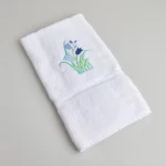 TOALLA DE ROSTRO BORDADA TULIPAN AZUL