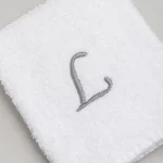 TOALLA BORDADA CON INICIAL LETRA L BLANCO