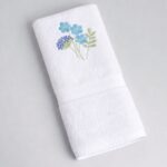 TOALLA DE ROSTRO BORDADA RAMILLETE 2 AZUL