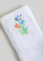 TOALLA DE ROSTRO BORDADA TULIPAN NARANJA - Imagen 2